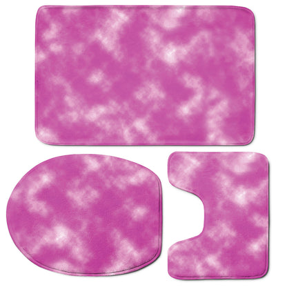 Pink Tie Dye Print 3 Piece Bath Mat Set