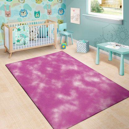 Pink Tie Dye Print Area Rug