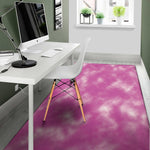 Pink Tie Dye Print Area Rug