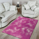 Pink Tie Dye Print Area Rug