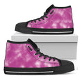 Pink Tie Dye Print Black High Top Sneakers