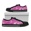 Pink Tie Dye Print Black Low Top Sneakers