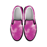 Pink Tie Dye Print Black Slip On Shoes