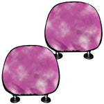 Pink Tie Dye Print Car Headrest Covers