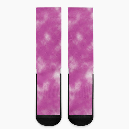 Pink Tie Dye Print Crew Socks