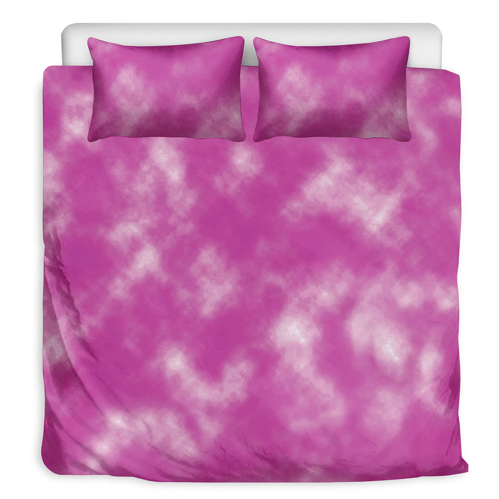 Pink Tie Dye Print Duvet Cover Bedding Set