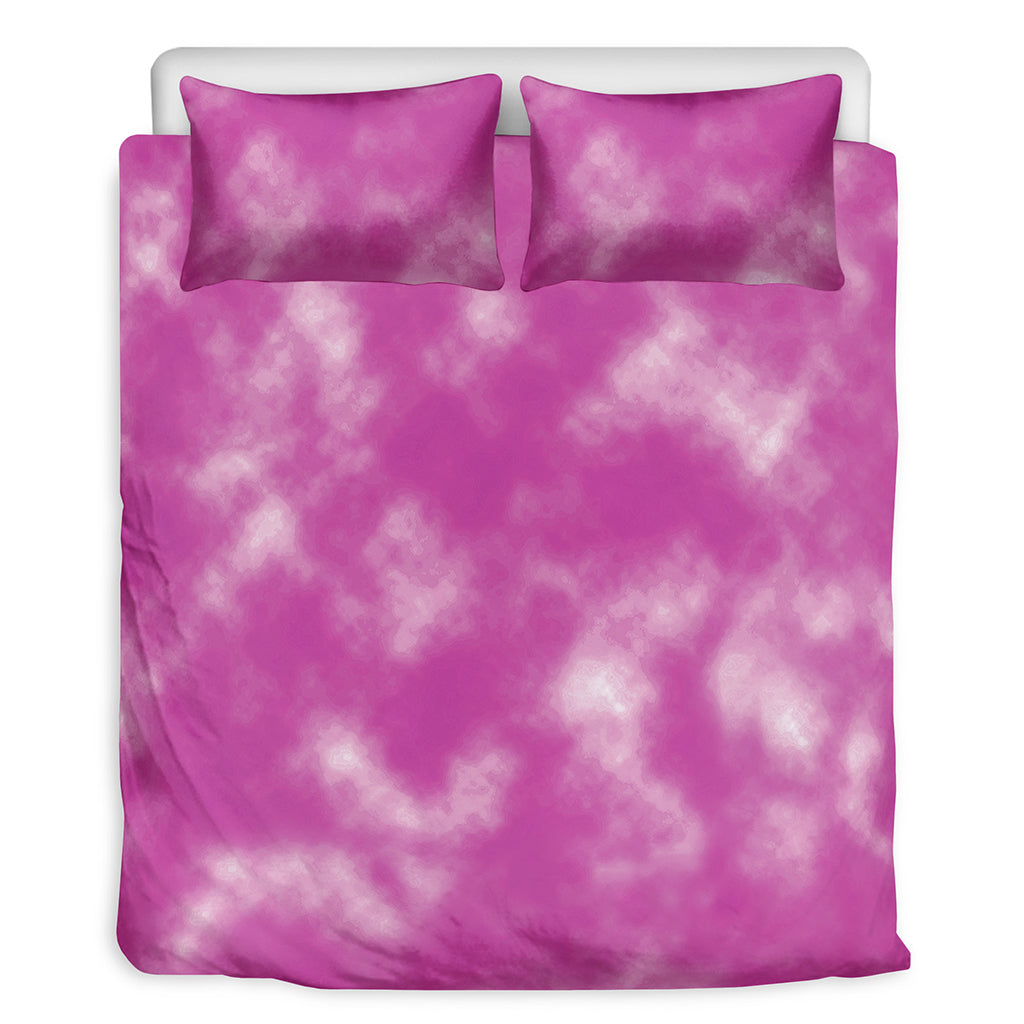 Pink Tie Dye Print Duvet Cover Bedding Set