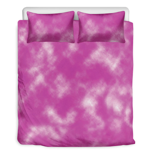 Pink Tie Dye Print Duvet Cover Bedding Set