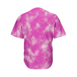 Pink Tie Dye Print Men's Baseball Jersey