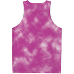 Pink Tie Dye Print Men's Tank Top