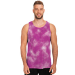 Pink Tie Dye Print Men's Tank Top
