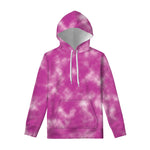 Pink Tie Dye Print Pullover Hoodie