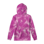 Pink Tie Dye Print Pullover Hoodie