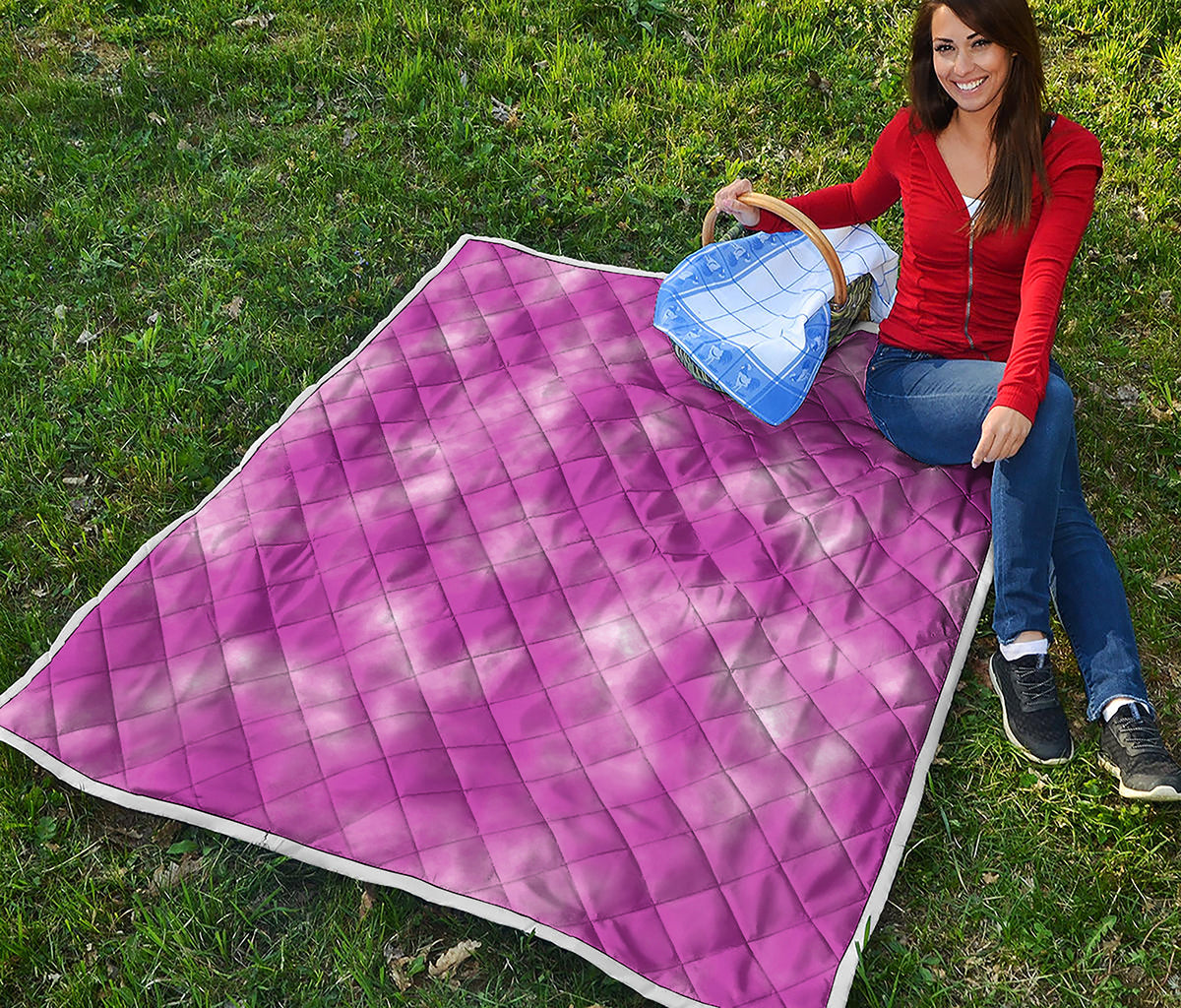 Pink Tie Dye Print Quilt