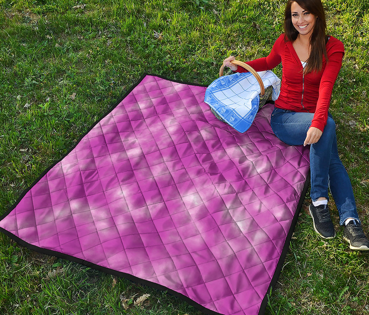 Pink Tie Dye Print Quilt