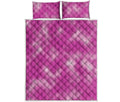 Pink Tie Dye Print Quilt Bed Set