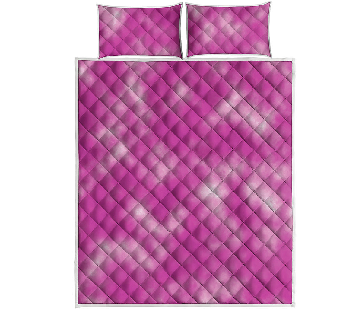 Pink Tie Dye Print Quilt Bed Set