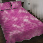 Pink Tie Dye Print Quilt Bed Set