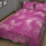 Pink Tie Dye Print Quilt Bed Set