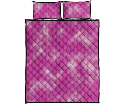 Pink Tie Dye Print Quilt Bed Set