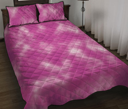 Pink Tie Dye Print Quilt Bed Set