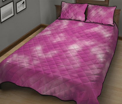 Pink Tie Dye Print Quilt Bed Set