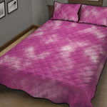 Pink Tie Dye Print Quilt Bed Set