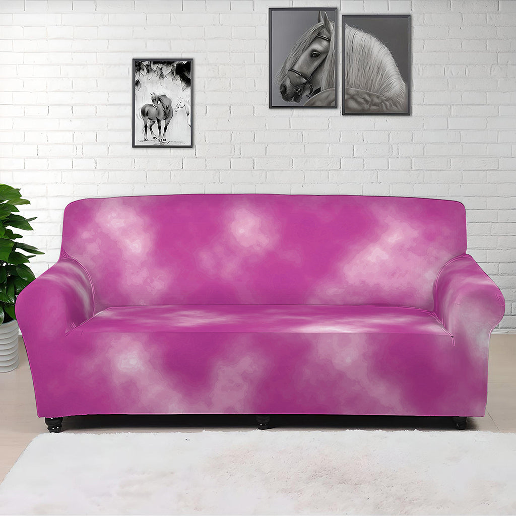 Pink Tie Dye Print Sofa Cover