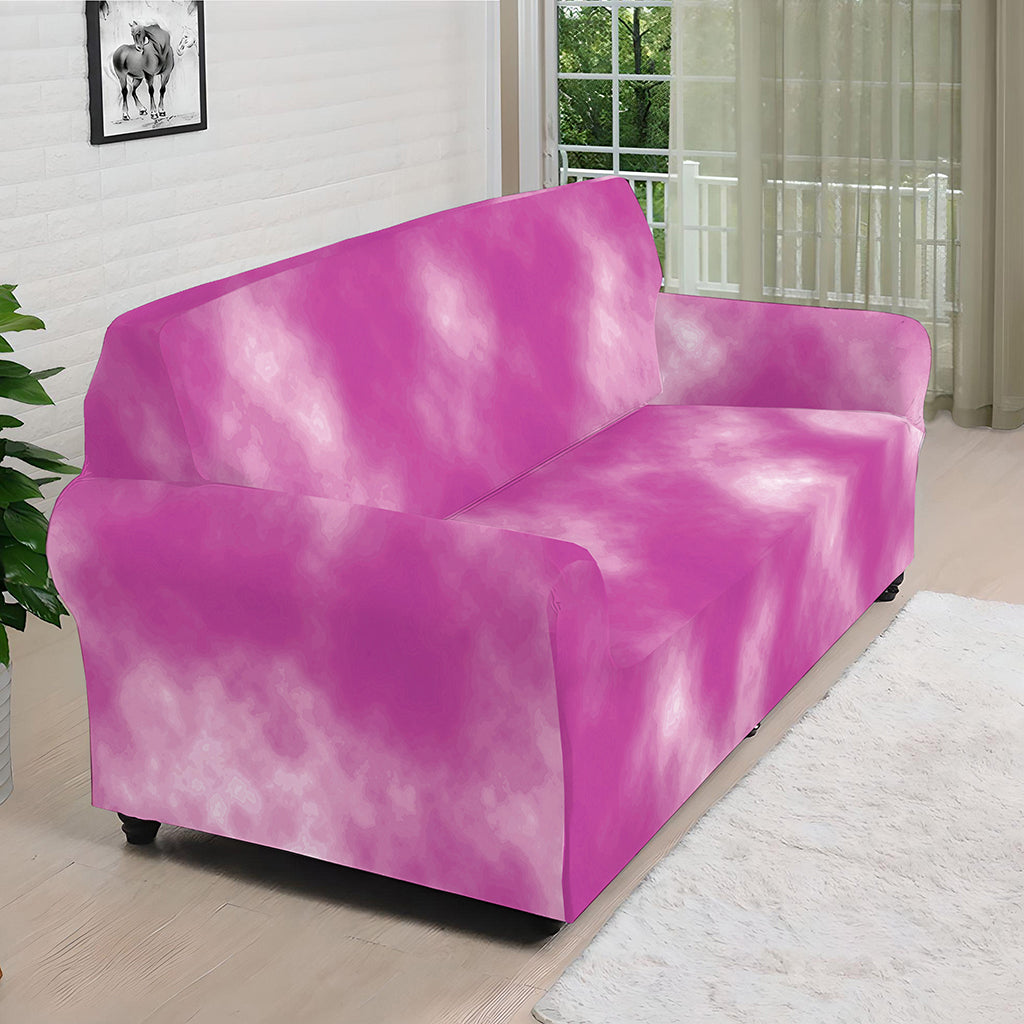 Pink Tie Dye Print Sofa Cover
