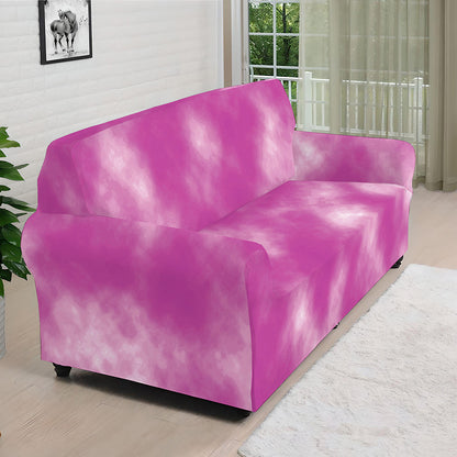 Pink Tie Dye Print Sofa Cover