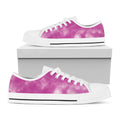 Pink Tie Dye Print White Low Top Sneakers