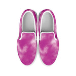Pink Tie Dye Print White Slip On Shoes