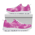 Pink Tie Dye Print White Running Shoes