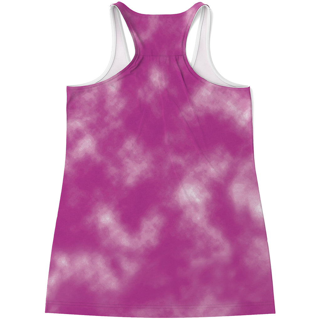 Pink Tie Dye Print Women's Racerback Tank Top