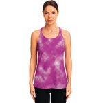 Pink Tie Dye Print Women's Racerback Tank Top