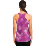 Pink Tie Dye Print Women's Racerback Tank Top