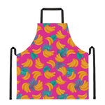 Pink Tropical Banana Pattern Print Apron