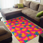 Pink Tropical Banana Pattern Print Area Rug GearFrost