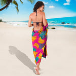 Pink Tropical Banana Pattern Print Beach Sarong Wrap