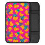 Pink Tropical Banana Pattern Print Car Center Console Cover