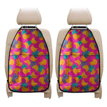 Pink Tropical Banana Pattern Print Car Seat Organizers