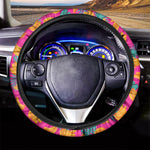Pink Tropical Banana Pattern Print Car Steering Wheel Cover