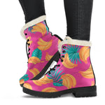 Pink Tropical Banana Pattern Print Comfy Boots GearFrost