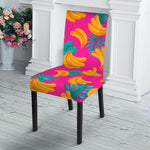 Pink Tropical Banana Pattern Print Dining Chair Slipcover