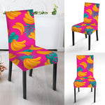 Pink Tropical Banana Pattern Print Dining Chair Slipcover