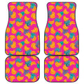 Pink Tropical Banana Pattern Print Front and Back Car Floor Mats