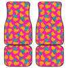 Pink Tropical Banana Pattern Print Front and Back Car Floor Mats