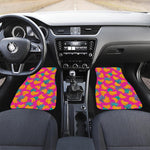 Pink Tropical Banana Pattern Print Front and Back Car Floor Mats
