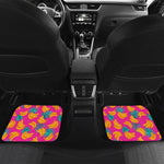 Pink Tropical Banana Pattern Print Front and Back Car Floor Mats