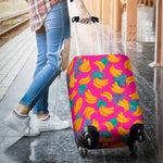 Pink Tropical Banana Pattern Print Luggage Cover GearFrost